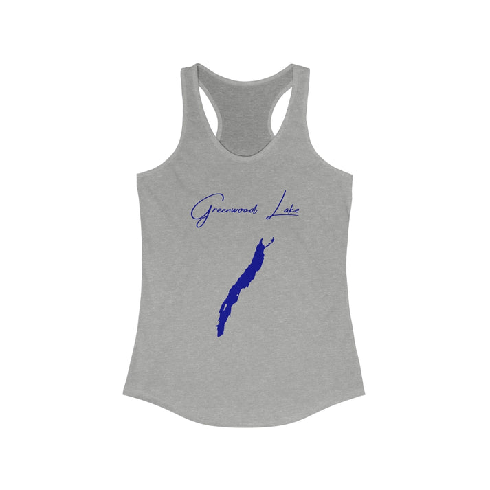 New  York  Greenwood  Lake  Racerback-Tank  front  position  view  from  front  heather  grey.webp