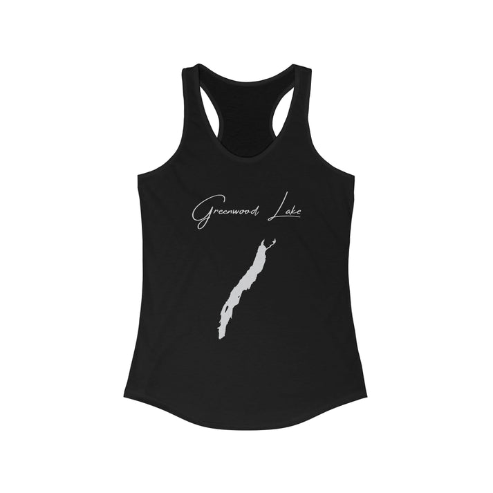 New  York  Greenwood  Lake  Racerback-Tank  front  position  view  from  front  solid  black.webp