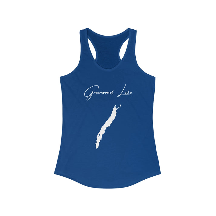 New  York  Greenwood  Lake  Racerback-Tank  front  position  view  from  front  solid  royal.webp