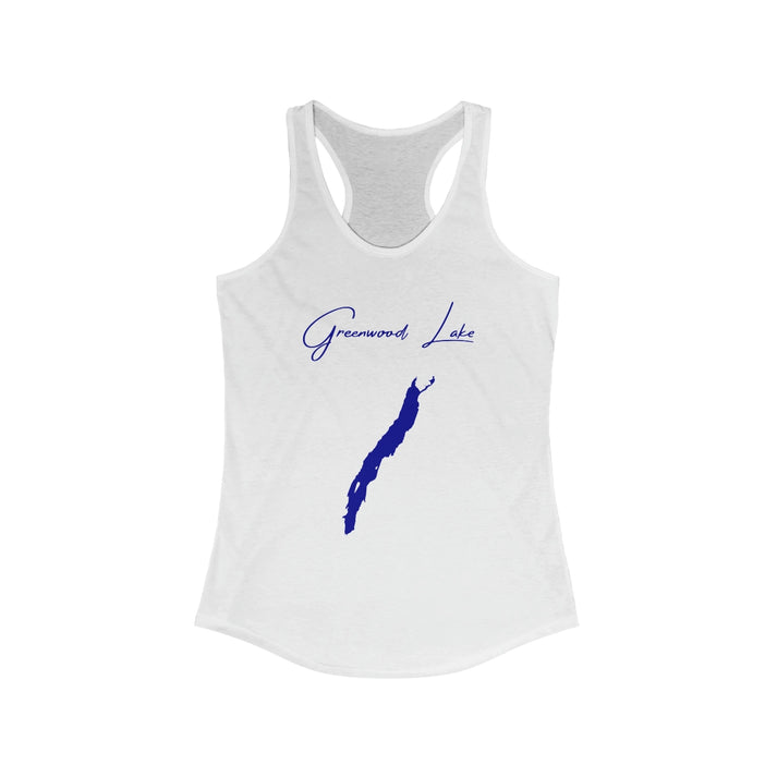 New  York  Greenwood  Lake  Racerback-Tank  front  position  view  from  front  solid  white.webp