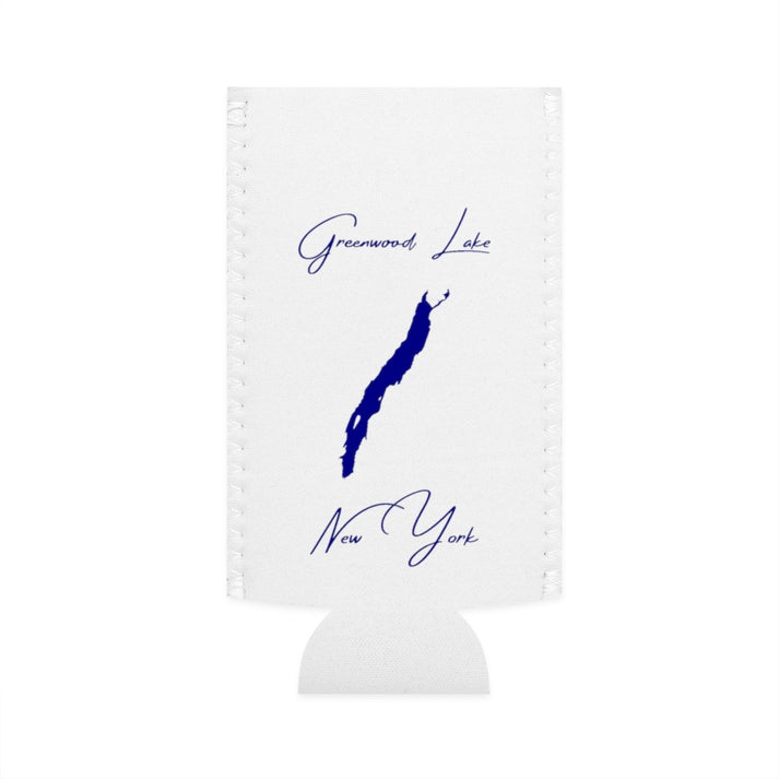 New  York  Greenwood  Lake  Slim  Can  Koozie  front  position  view  from  flat-front  white.webp