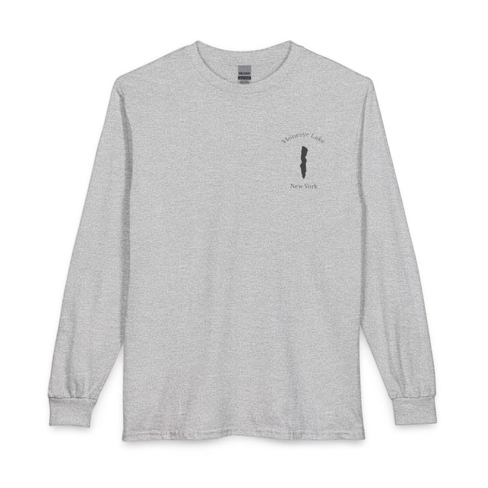 New  York  Honeoye  Lake  Long  Sleeve  Fishing  T-shirt  front  position  view  from  front  sport  grey.webp