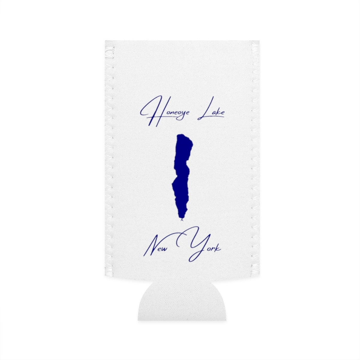 New  York  Honeoye  Lake  Slim  Can  Koozie  front  position  view  from  flat-front  white.webp