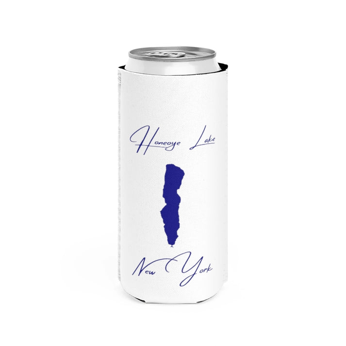 New  York  Honeoye  Lake  Slim  Can  Koozie  front  position  view  from  front  white.webp