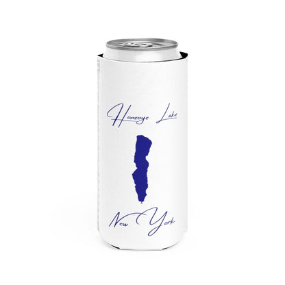 New  York  Honeoye  Lake  Slim  Can  Koozie  front  position  view  from  front  white.webp