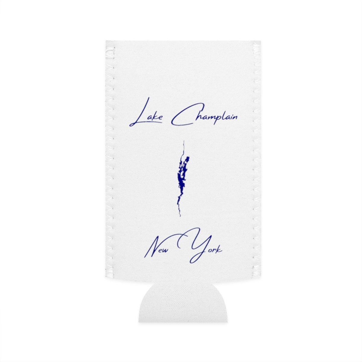 New  York  Lake  Champlain  Slim  Can  Koozie  front  position  view  from  flat-front  white.webp