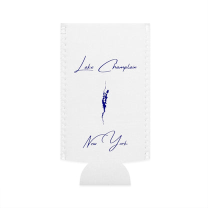 New  York  Lake  Champlain  Slim  Can  Koozie  front  position  view  from  flat-front  white.webp