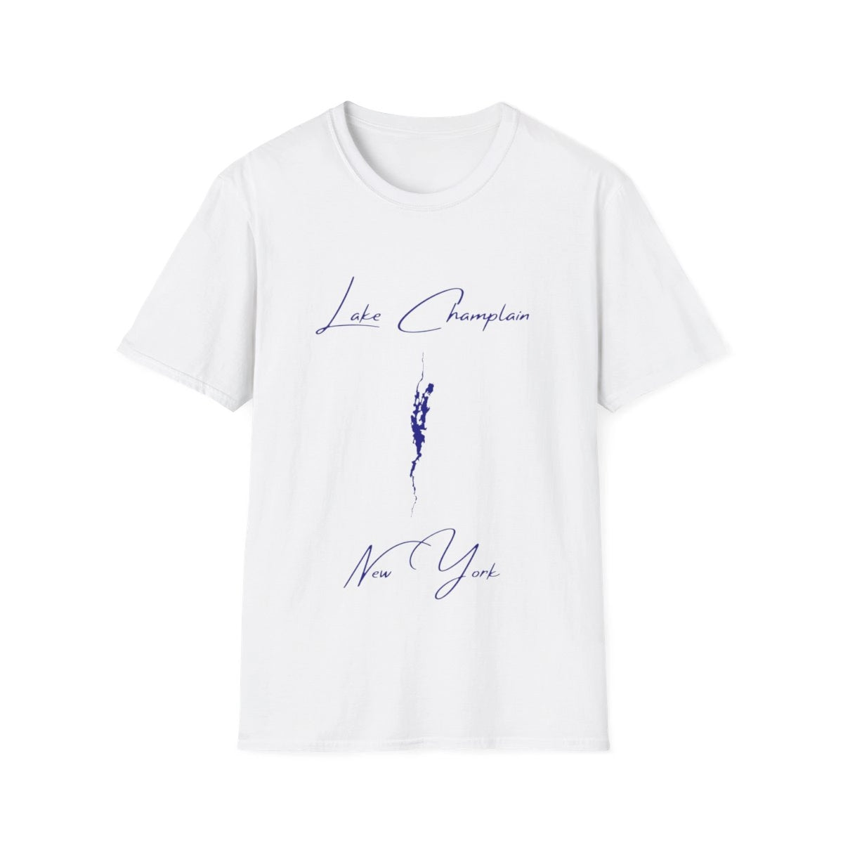 New  York  Lake  Champlain  T-shirt  front  position  view  from  front  white.webp