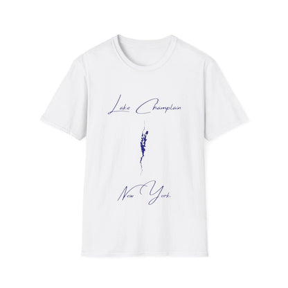 New  York  Lake  Champlain  T-shirt  front  position  view  from  front  white.webp