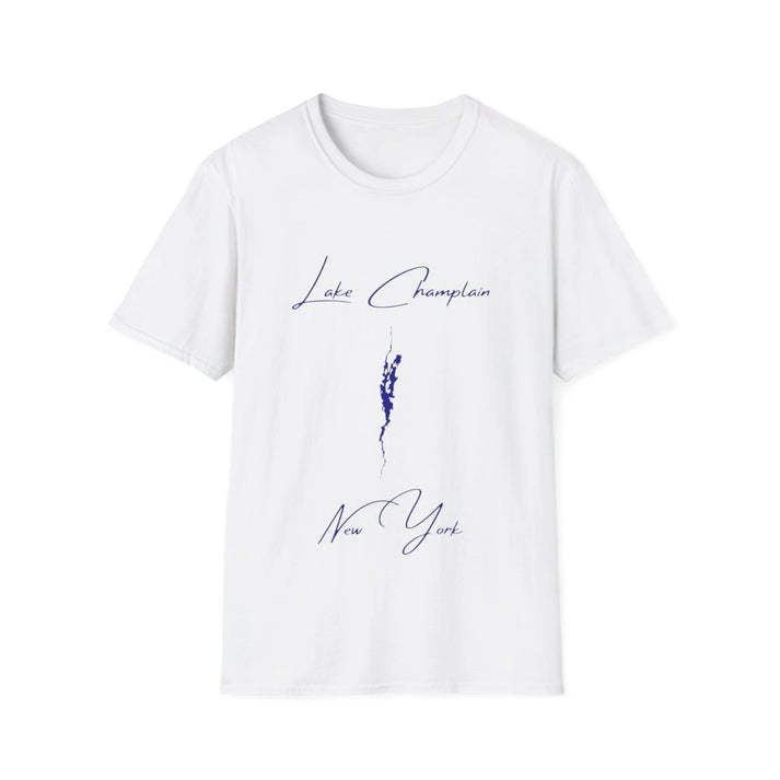 New  York  Lake  Champlain  T-shirt  front  position  view  from  front  white.webp