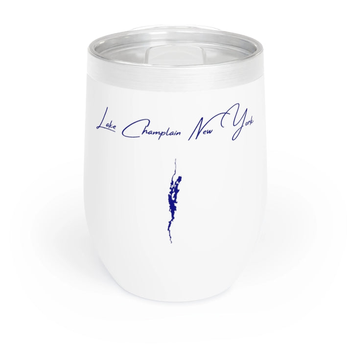 New  York  Lake  Champlain  Wine  Tumbler  front  position  view  from  front  white.webp