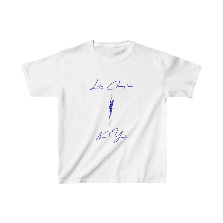 New  York  Lake  Champlain  Youth  T-shirt  front  position  view  from  front  white.webp