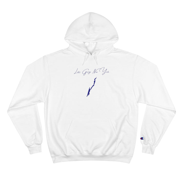 New  York  Lake  George  Hoodie  front  position  view  from  front  white.webp