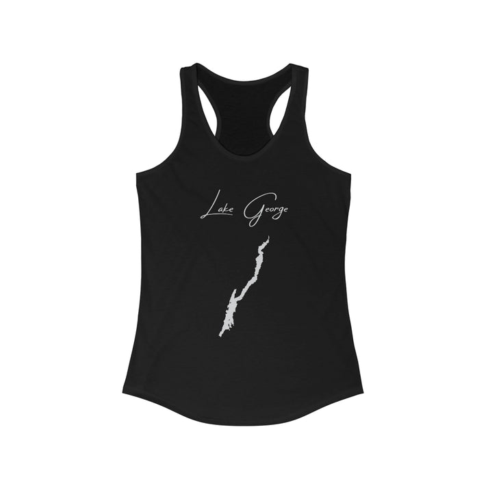 New  York  Lake  George  Racerback-Tank  front  position  view  from  front  solid  black.webp