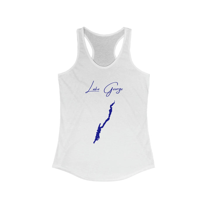 New  York  Lake  George  Racerback-Tank  front  position  view  from  front  solid  white.webp