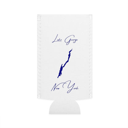 New  York  Lake  George  Slim  Can  Koozie  front  position  view  from  flat-front  white.webp
