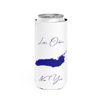 New  York  Lake  Ontario  Slim  Can  Koozie  front  position  view  from  front  white.webp
