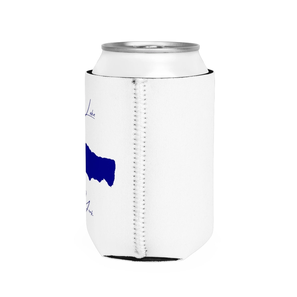 New  York  Oneida  Lake  Can  Koozie  all  position  view  from  right  white.webp