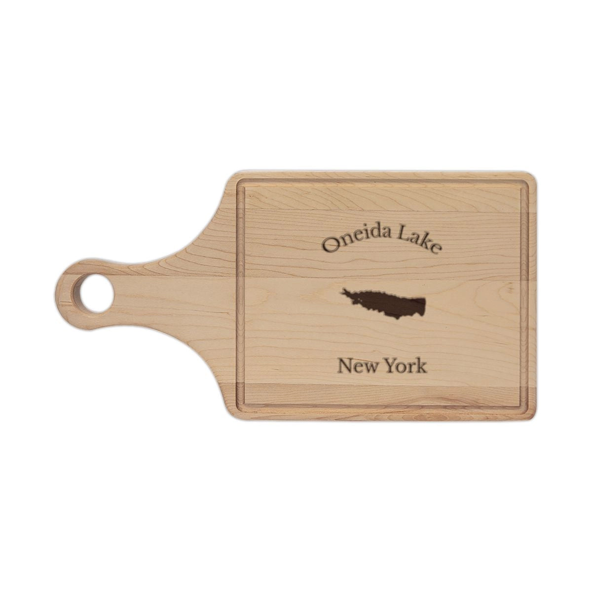 New  York  Oneida  Lake  Engraved  Cutting  Board  front  position  view  from  front  maple.webp