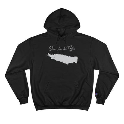 New  York  Oneida  Lake  Hoodie  front  position  view  from  front  black.webp