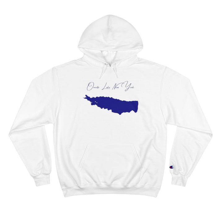 New  York  Oneida  Lake  Hoodie  front  position  view  from  front  white.webp