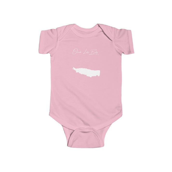 New  York  Oneida  Lake  Onesie  front  position  view  from  front  pink.webp