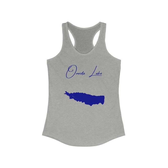New  York  Oneida  Lake  Racerback-Tank  front  position  view  from  front  heather  grey.webp