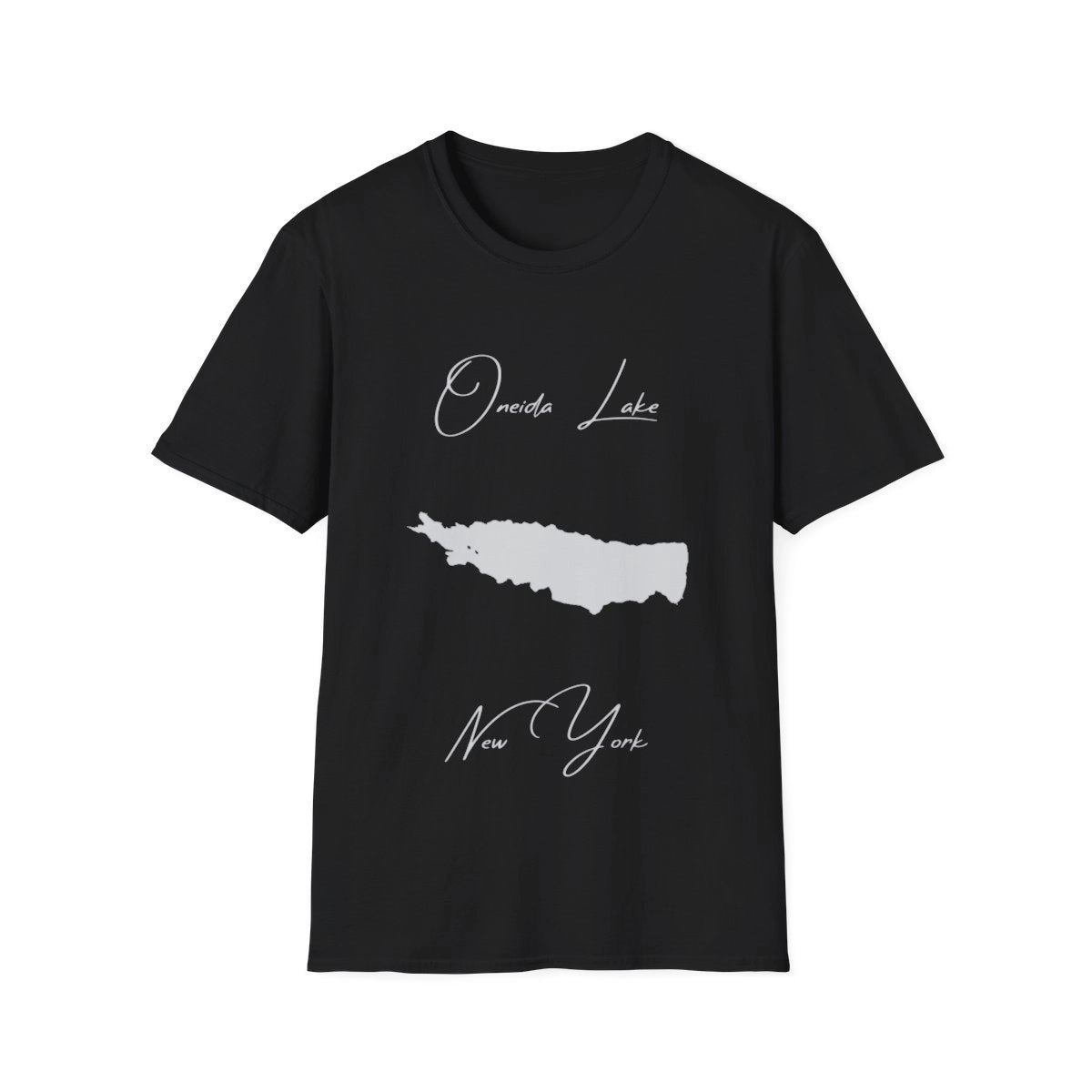 New  York  Oneida  Lake  T-shirt  front  position  view  from  front  black.webp