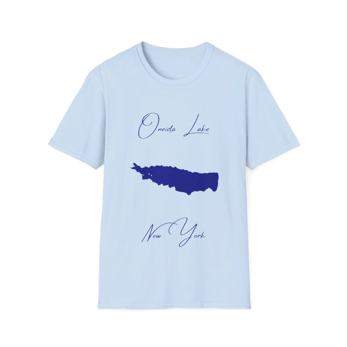 New  York  Oneida  Lake  T-shirt  front  position  view  from  front  light  blue.webp