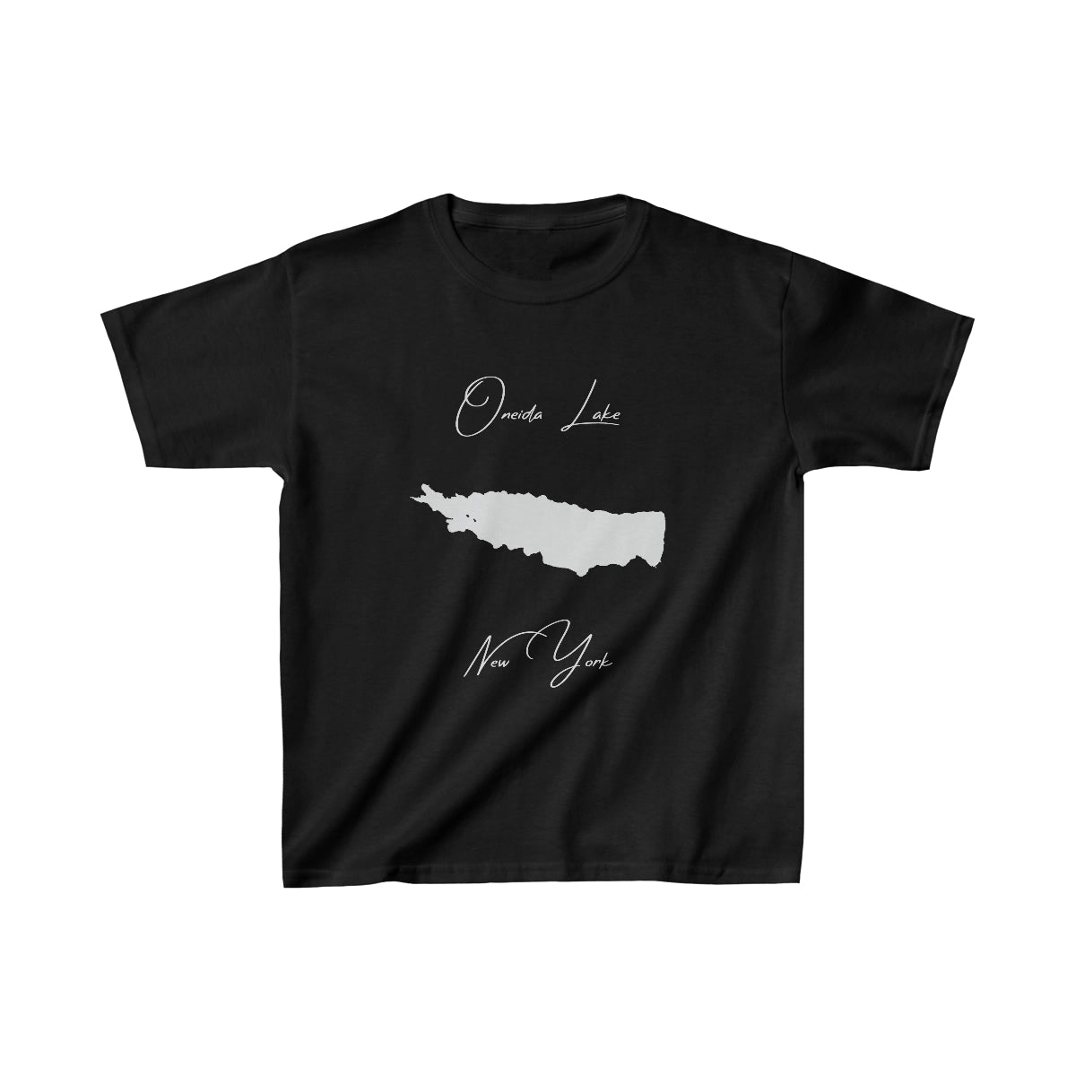 New  York  Oneida  Lake  Youth  T-shirt  front  position  view  from  front  black.webp