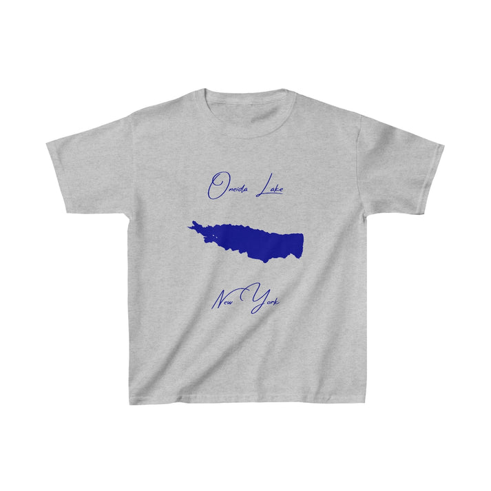 New  York  Oneida  Lake  Youth  T-shirt  front  position  view  from  front  sport  grey.webp