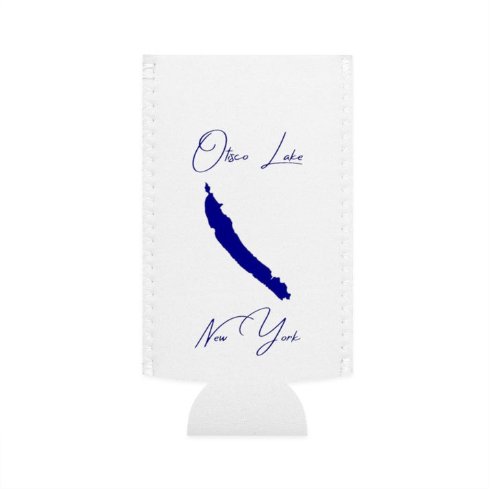 New  York  Otisco  Lake  Slim  Can  Koozie  front  position  view  from  flat-front  white.webp