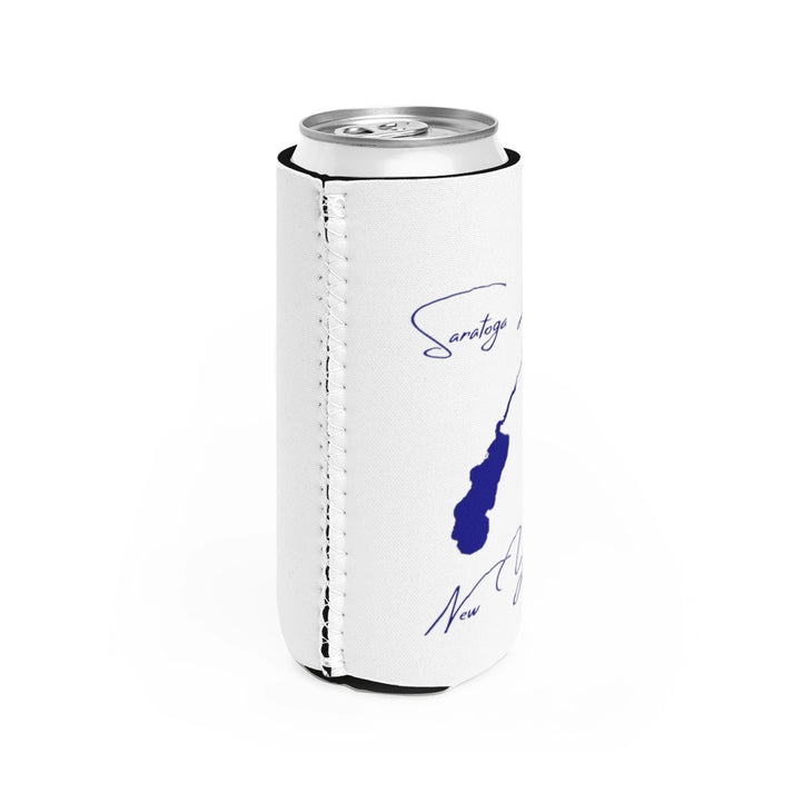 New  York  Saratoga  Lake  Slim  Can  Koozie  all  position  view  from  right  white.webp