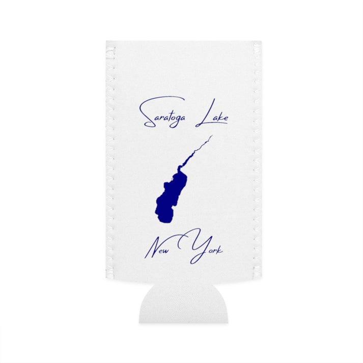 New  York  Saratoga  Lake  Slim  Can  Koozie  front  position  view  from  flat-front  white.webp