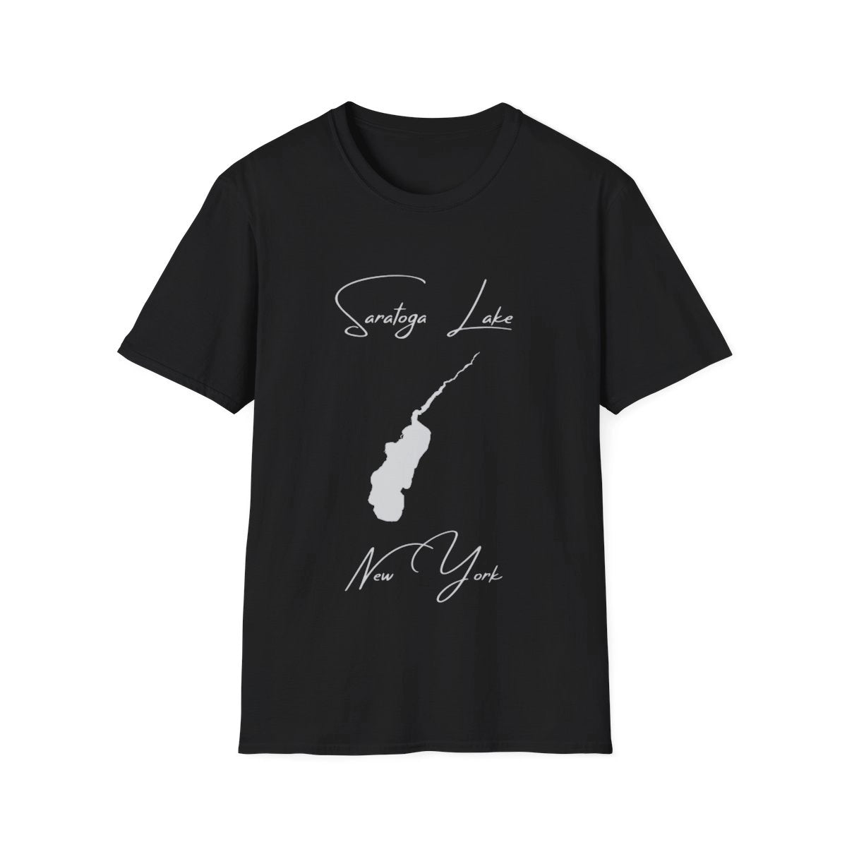 New  York  Saratoga  Lake  T-shirt  front  position  view  from  front  black.webp