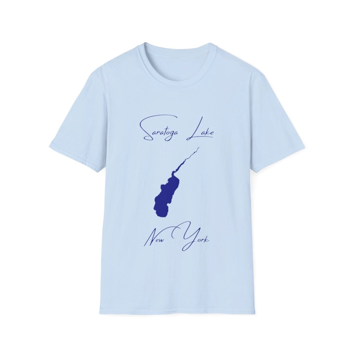 New  York  Saratoga  Lake  T-shirt  front  position  view  from  front  light  blue.webp