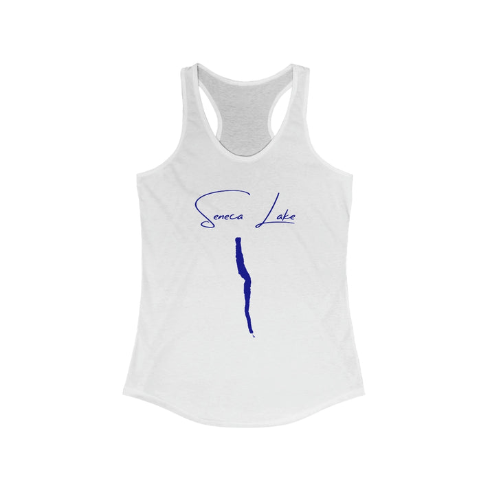 New  York  Seneca  Lake  Racerback-Tank  front  position  view  from  front  solid  white.webp
