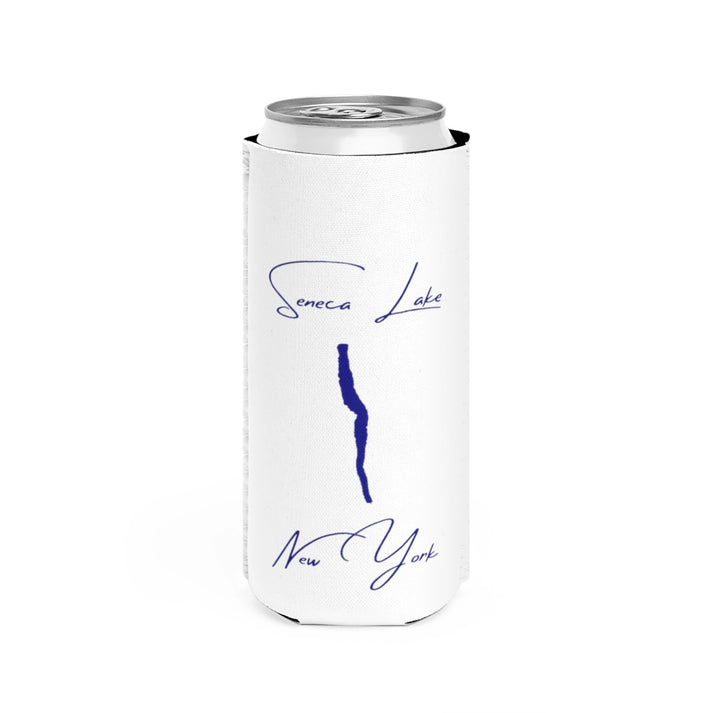 New  York  Seneca  Lake  Slim  Can  Koozie  front  position  view  from  front  white.webp