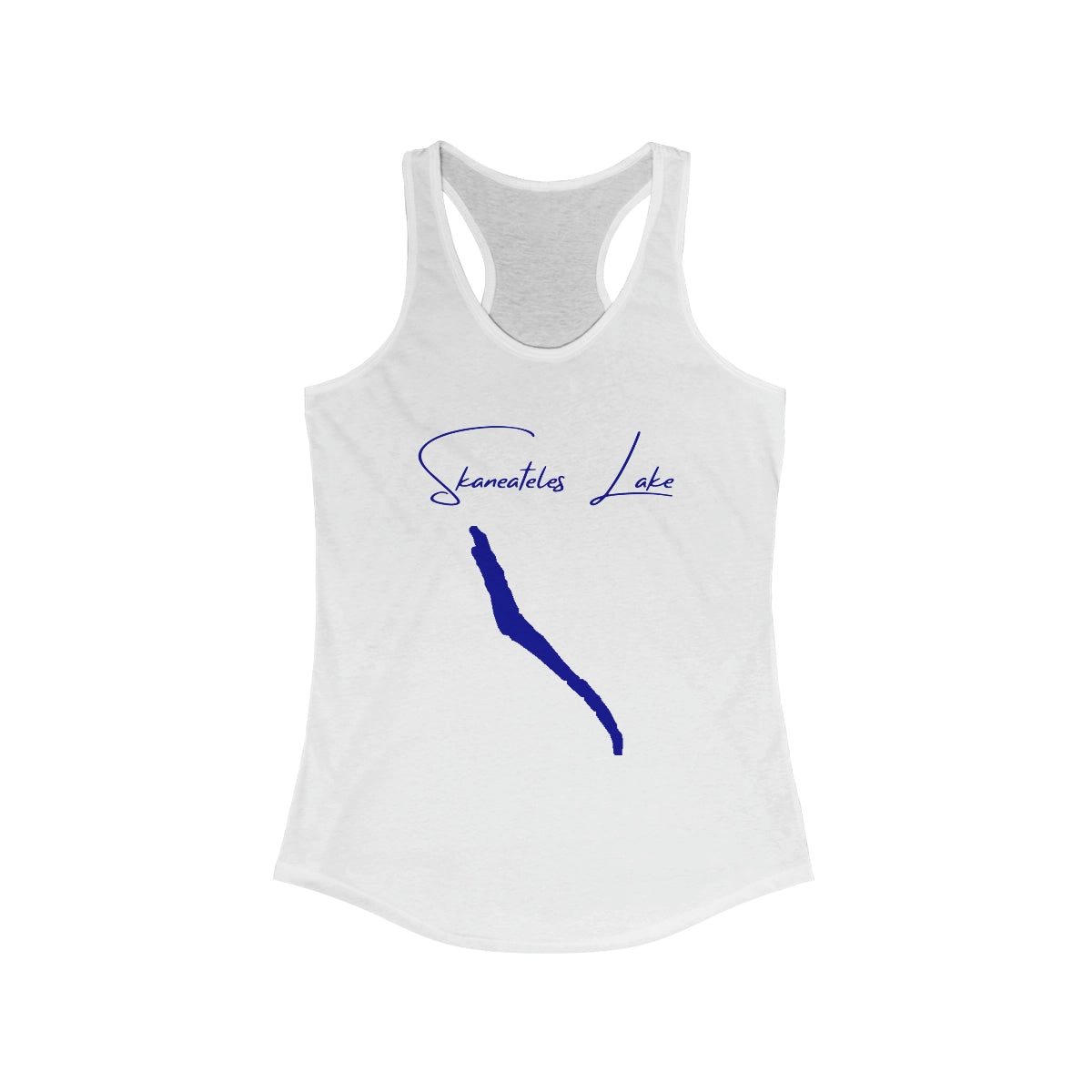 New  York  Skaneateles  Lake  Racerback-Tank  front  position  view  from  front  solid  white.webp
