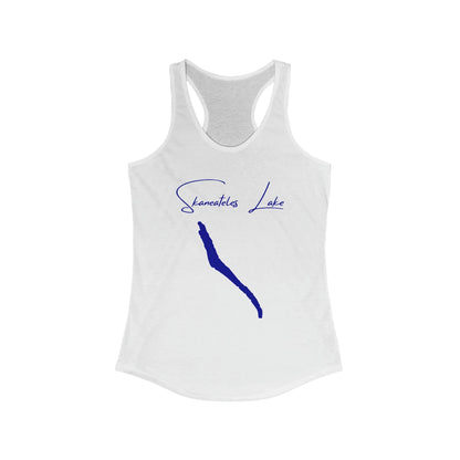 New  York  Skaneateles  Lake  Racerback-Tank  front  position  view  from  front  solid  white.webp