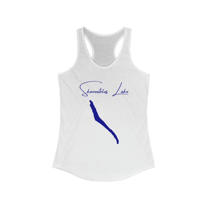 New  York  Skaneateles  Lake  Racerback-Tank  front  position  view  from  front  solid  white.webp