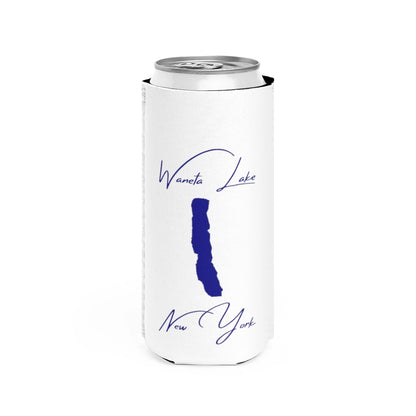 New  York  Waneta  Lake  Slim  Can  Koozie  front  position  view  from  front  white.webp