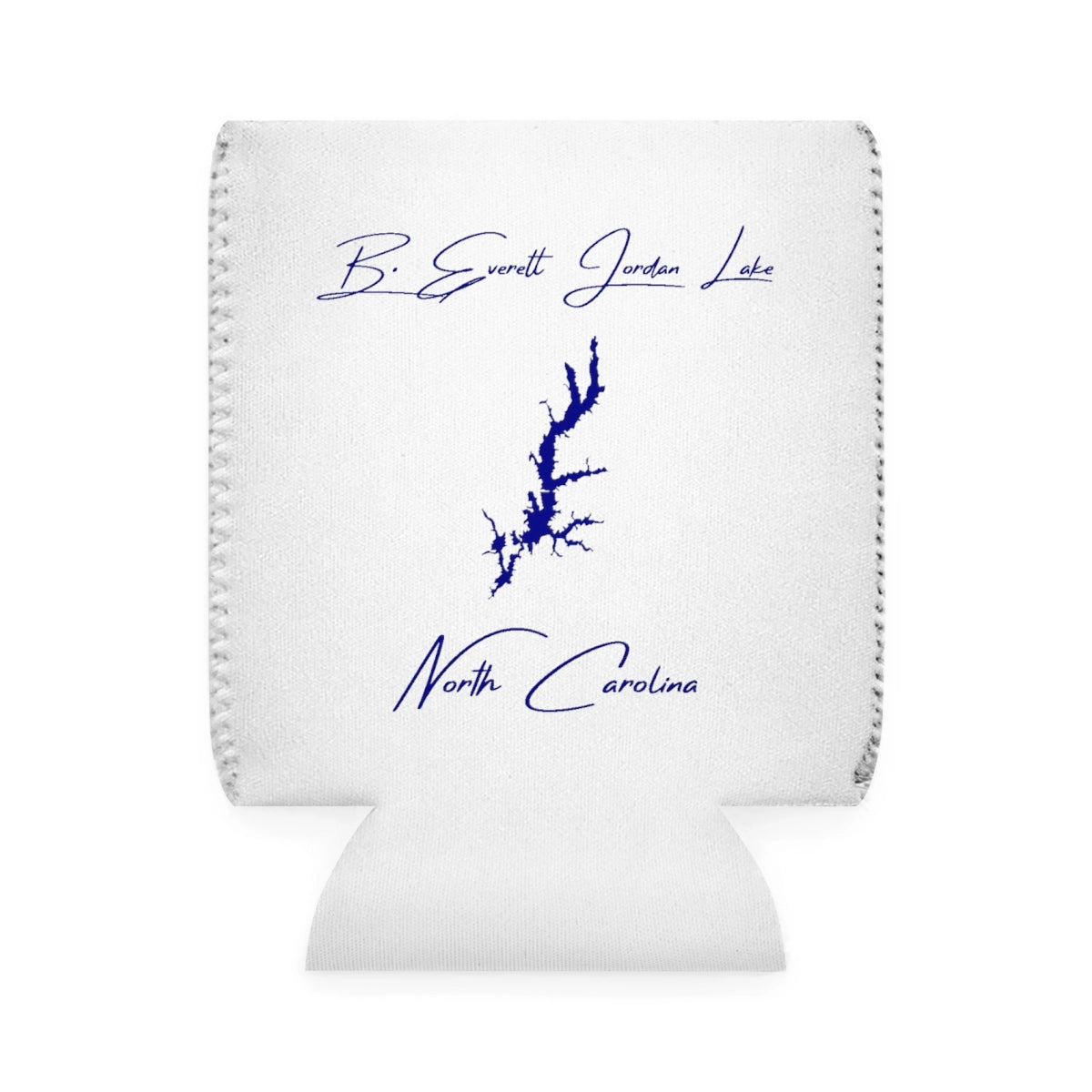 North  Carolina  B.  Everett  Jordan  Lake  Can  Koozie  front  position  view  from  front-1  white.webp