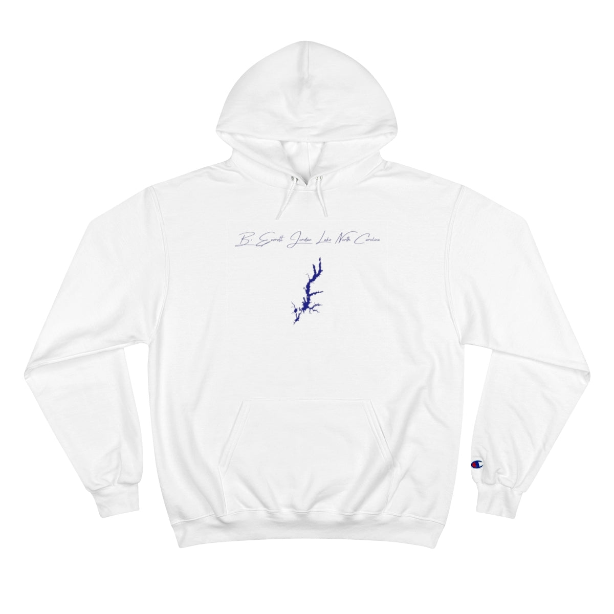 North  Carolina  B.  Everett  Jordan  Lake  Hoodie  front  position  view  from  front  white.webp