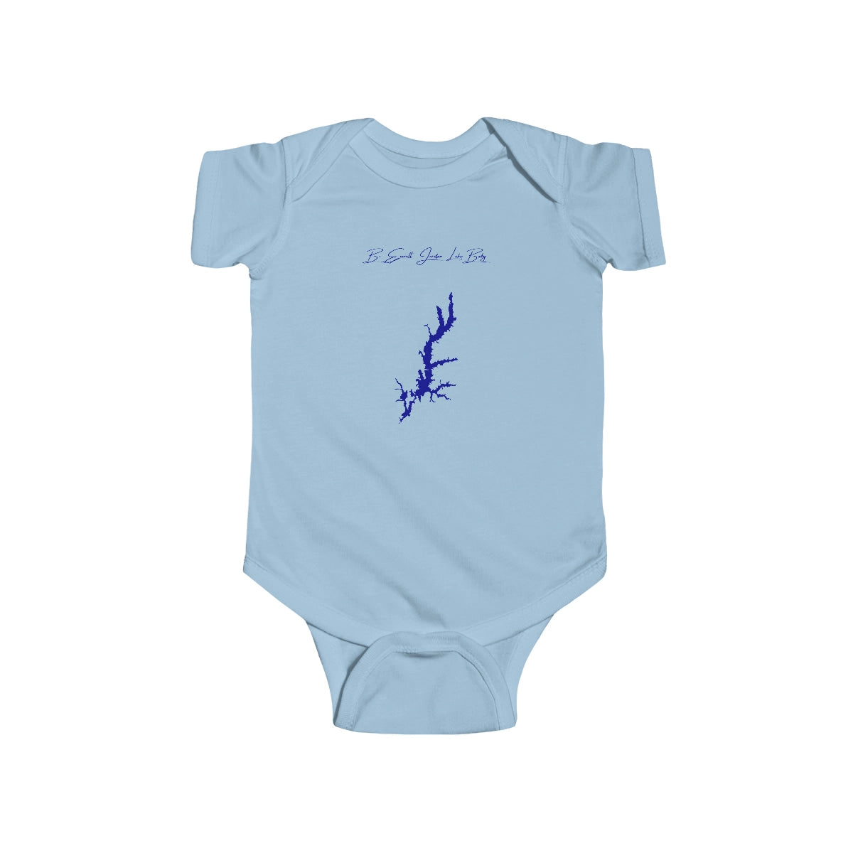 North  Carolina  B.  Everett  Jordan  Lake  Onesie  front  position  view  from  front  light  blue.webp