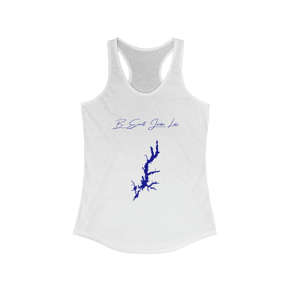 North  Carolina  B.  Everett  Jordan  Lake  Racerback-Tank  front  position  view  from  front  solid  white.webp