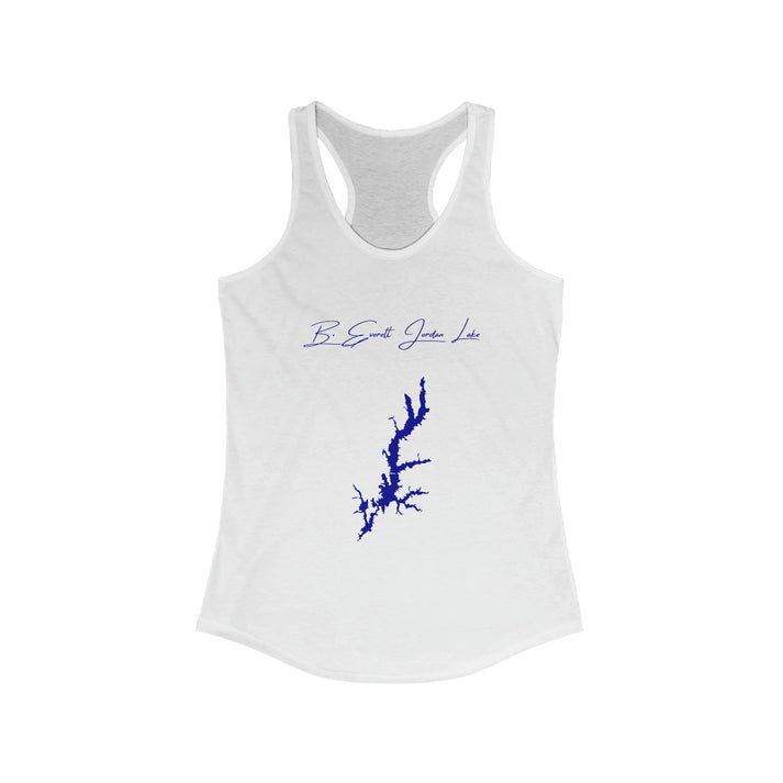 North  Carolina  B.  Everett  Jordan  Lake  Racerback-Tank  front  position  view  from  front  solid  white.webp