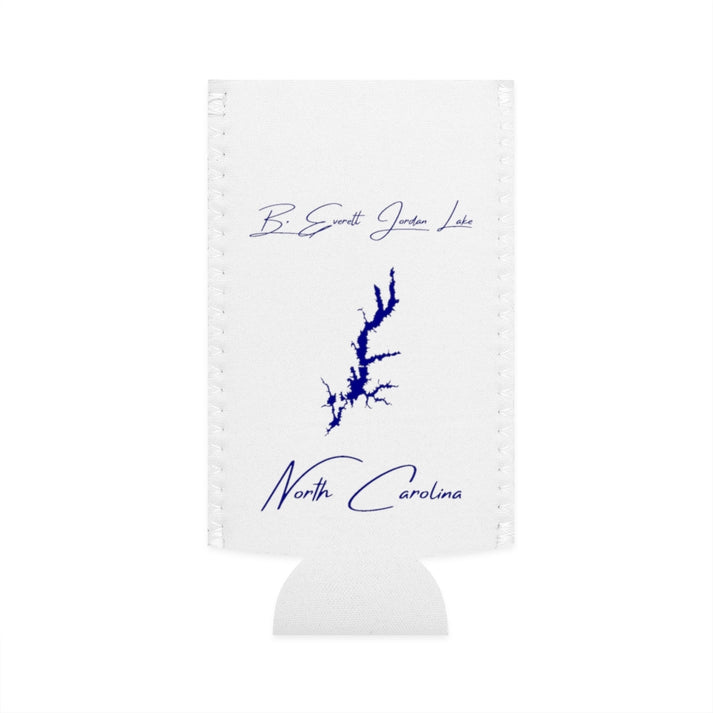 North  Carolina  B.  Everett  Jordan  Lake  Slim  Can  Koozie  front  position  view  from  flat-front  white.webp