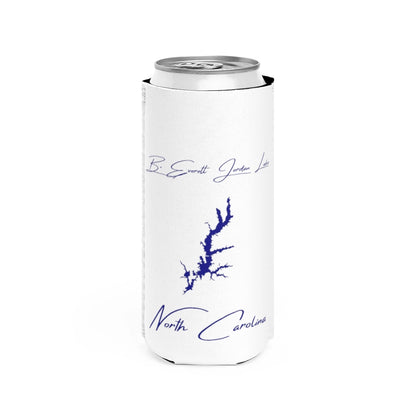 North  Carolina  B.  Everett  Jordan  Lake  Slim  Can  Koozie  front  position  view  from  front  white.webp
