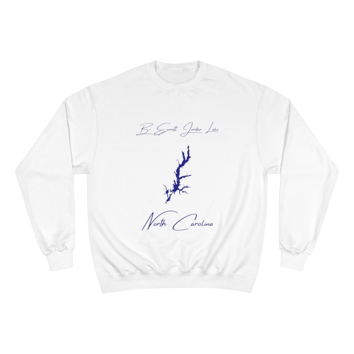 North  Carolina  B.  Everett  Jordan  Lake  Sweatshirt  front  position  view  from  front  white.webp